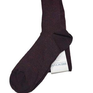 Bresciani 1970 Woman Italian Thigh High Dark Plum Glittery Socks New W/Tags